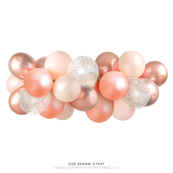 Balloon Garland Kit - Rose Gold — ( Balloon Arch / Balloon Decor / Rose Gold Wedding / Rose Gold Bridal Shower ) — 5 pieds