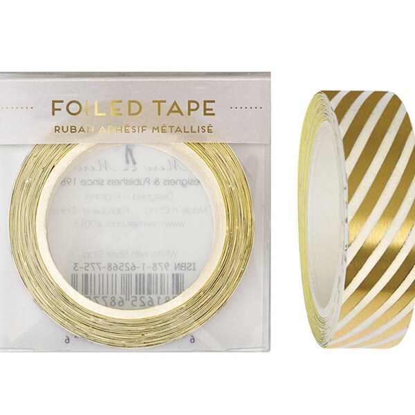 Gold Foil Stripe Washi Tape by Meri Meri - Striped ChristmasTape