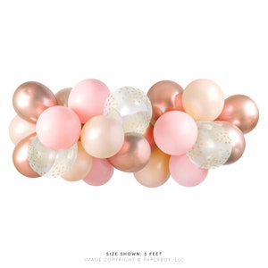Balloon Garland Kit - Pink Blush & Rose Gold — ( Balloon Arch / Balloon Decor / Blush Wedding / Blush Pink and Gold Bridal Shower ) — 5 feet