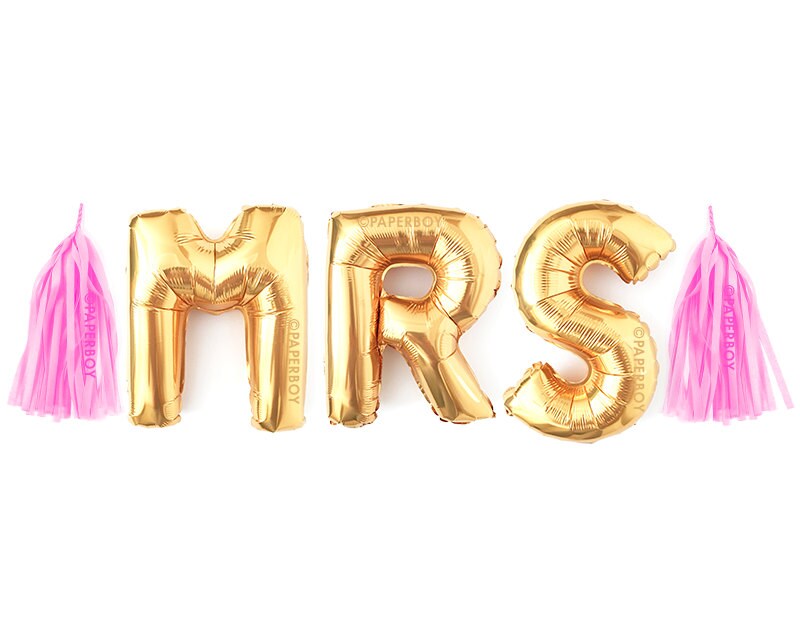 Mrs Balloon Garland with Tassels Kit Bachelorette Party Etsy