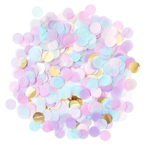 Unicorn Confetti - (Tissue Paper Confetti Party Mix - Pink Mint Purple Lilac - 1&quot; Circle - Handmade Hand Cut)
