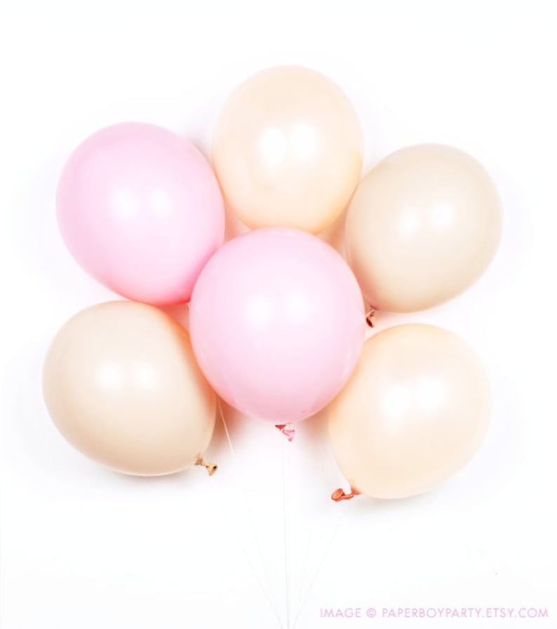 Balloons 11 Latex Balloon 5 Pack Pick a Color // Birthday Blush Pink Hot Pink Light Blue Neon Yellow Peach Coral Mint Rose Gold Gray image 2