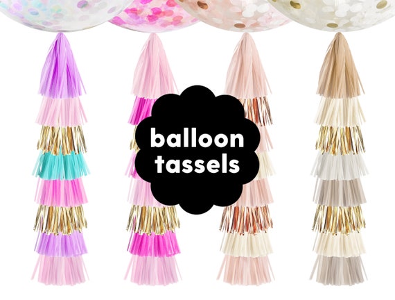 Balloon Tassels Large Gold & White Met Balloon Tassels Large Gold & White Met