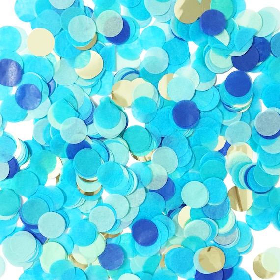 Tissue Paper Confetti Blue Party Navy Blue Mint Aqua - Etsy