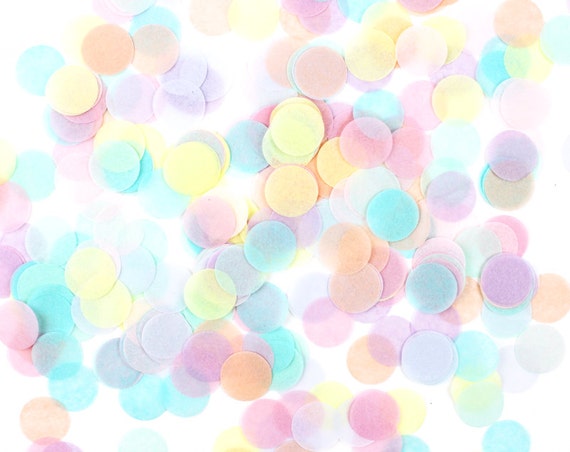 Tissue Paper Confetti Pastel Rainbow Pink Orange Yellow Mint