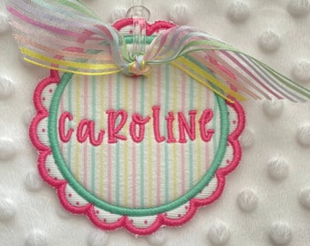 Backpack name Tag bag tags | luggage Tags | Monogrammed Gift | Embroidered bookbag tag | Bogg bag charm | embroidery Diaper bag tag | napmat