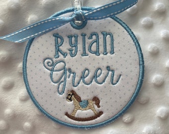 Backpack name Tag bag tags | luggage Tags | Monogrammed Gift | Embroidered bookbag tag | Bogg bag charm | embroidery Diaper bag bookbag tag