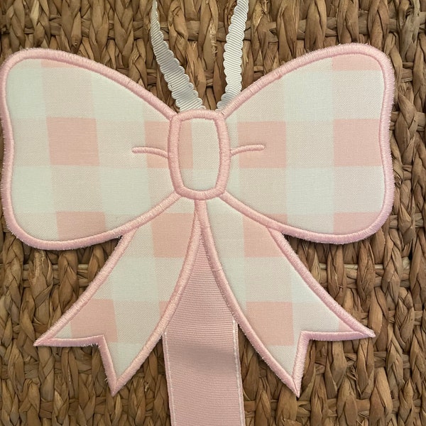 Monogram Bow Holder, Girl Personalized Hairbow Holder, Custom Bow Holder, Baby Girl Bow Holder Nursery Decor, Buffalo Check Bow