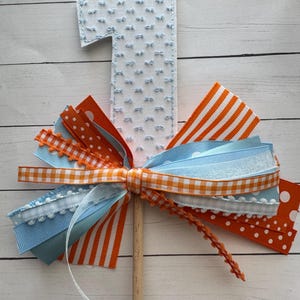 Gingham number cake topper | Gingham Number cake topper with ribbons | Personalized cake topper | One cake topper | girl 1st cake topper