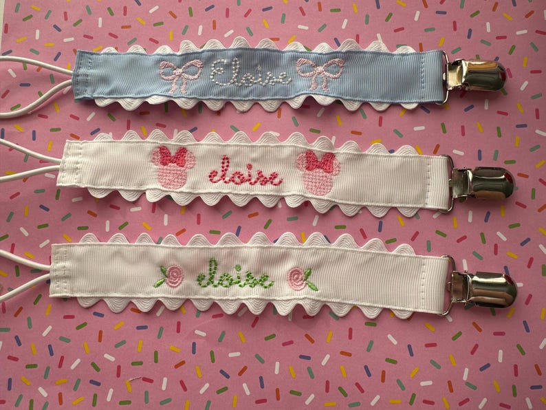 Monogrammed Pacifier Clip, Personalized Boy Scallop Embroidered Paci ...