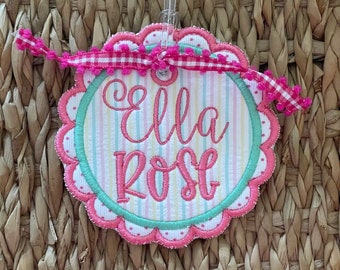 Backpack name Tag bag tags | luggage Tags | Monogrammed Gift | Embroidered bookbag tag | Bogg bag charm | embroidery Diaper bag school tag