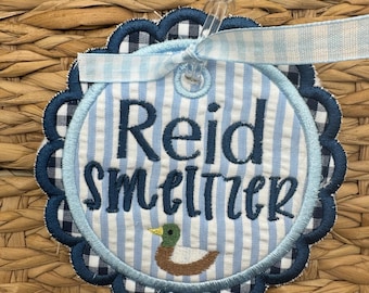 Backpack name Tag bag tags | luggage Tags | Monogrammed Gift | Embroidered bookbag tag | Bogg bag charm | embroidery Diaper bag tag