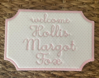Welcome Baby plaque, hospital boys bassinet plaque, baby girl banner for hospital