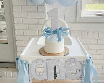 ONE birthday banner | High Chair Birthday Banner | Birthday banner | Pink and white dot ONE high chair banner | One banner