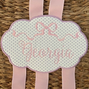 Bow holder, hairbow hanger, embroidered bow holder, monogrammed bow holder, girls personalized bow, baby girl bow,