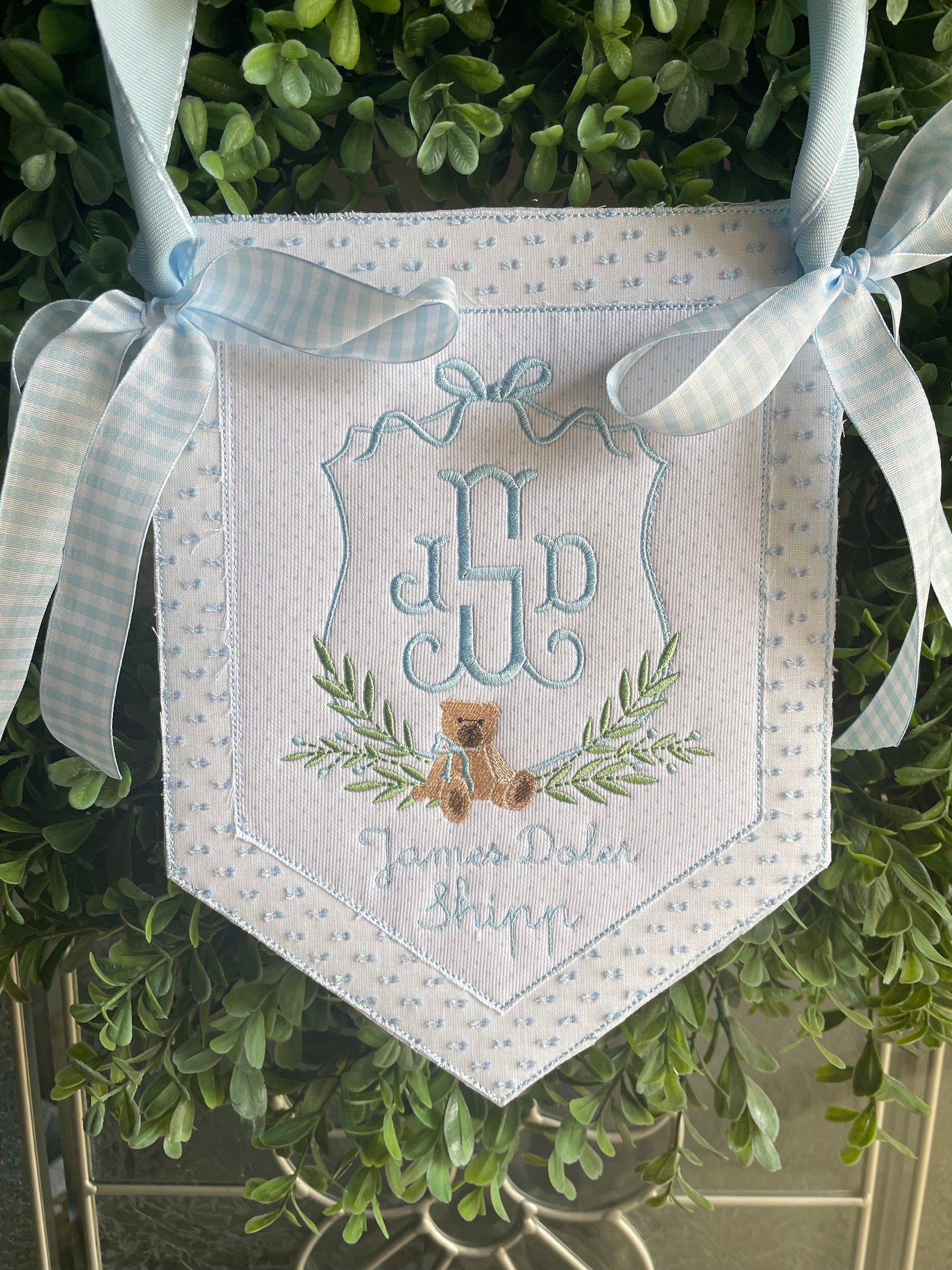 Custom Baby Banner, Welcome Baby Pennant, Monogram Hospital Door Sign ...