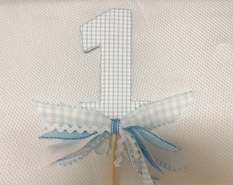 Gingham number cake topper | Swiss Dot1 1 cake topper with ribbons | Personalized 2 cake topper | One cake topper | girl boy cake topper