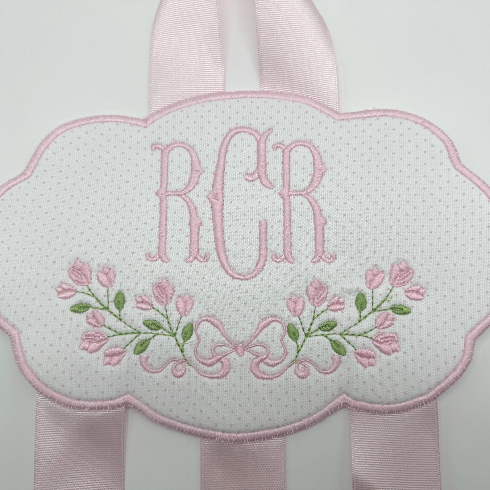 Embroidered Bow Holder, Monogrammed Bow Holder, Girls Personalized Bow ...