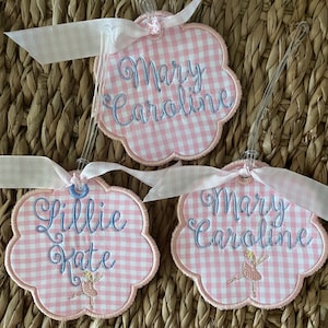 Backpack name Tag bag tags, luggage Tags, Monogrammed Gift | Embroidered name tag, fabric name tag, fabric embroidery Diaper bag bookbag tag