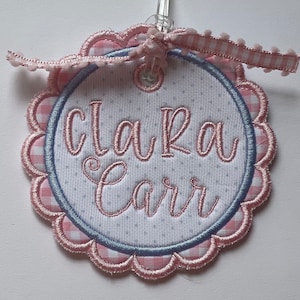 Backpack name Tag bag tags | luggage Tags | Monogrammed Gift | Embroidered bookbag tag | Bogg bag charm | embroidery Diaper bag bookbag tag