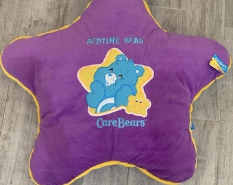 Vintage Care Bears American Greeting Cards 28" Bed Time Bear Purple Pillow Tag On Rare