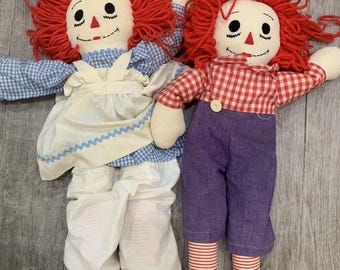 Bambole vintage Raggetty Ann e Andy, lotto 2, bambole "Annabelle" da 20" degli anni '70/'80