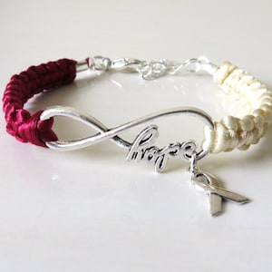 Head and Neck Cancer HOPE Awareness Bracelet Oral Salivary Gland Pharynx Larynx Neck Nasal Cancer Optional Letter Charm
