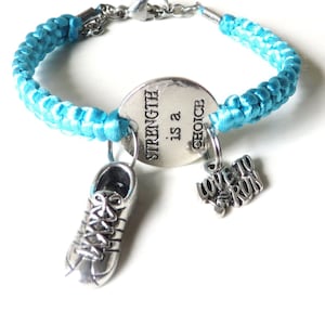 Strength is a Choice Love to Run Running Sneaker Charm Bracelet You Choose Your Cord Color(s)