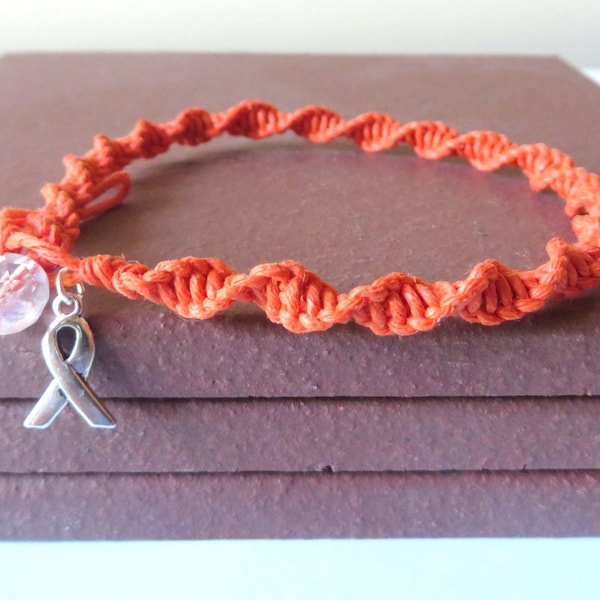 Anklet Orange Awareness Ribbon Charm Leukemia Multiple Sclerosis Kidney Cancer ADHD Rsd CRPS Self Injury Malnutrition Awareness