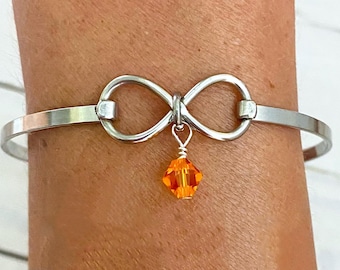 Orange Awareness roestvrijstalen HOPE LOVE-armband: bedel(len) Leukemie Multiple sclerose Nierkanker ADHD