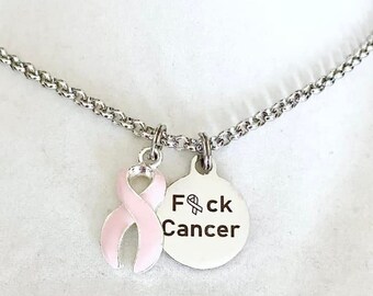 Breast Cancer F#ck Cancer Pink Awareness Ribbon Laser