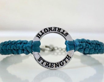 Strength Bracelet Cancer Chronic Acute Illness Causes Awareness Bracelet YOU Choose Your Cord Color