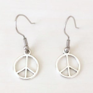Peace Sign Dangle Earrings