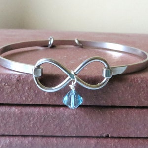 Prostate Cancer Awareness Charm Light Blue Infinity Bracelet RIBBON LOVE HOPE You Choose Charms image 1