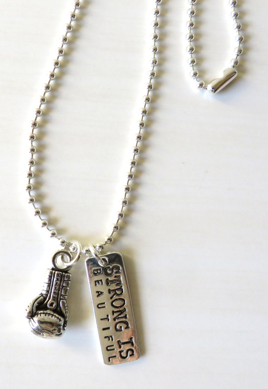 Strong is Beautiful Workout Boxing Charm Necklace YOU Choose Necklace ...