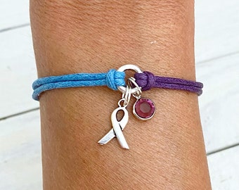Reumatoïde artritis Koningsblauw Paars Awareness-armband: je selecteert de kleur van de kraal en de lengte van de armband