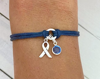 Blue Awareness Bracelet Colon Cancer Arthritis Dystonia Reyes Syndrome Myalgic Encephalopathy Chronic Fatigue You Select Bracelet Length