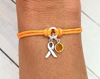 Oranje bewustzijnsarmband Leukemie Multiple sclerose Nierkanker ADHD RSD CRPS Zelfverwonding Ondervoeding Jij selecteert de lengte van de armband