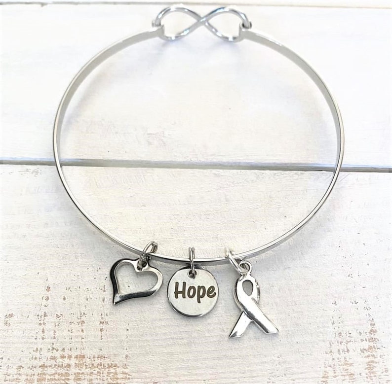 Prostate Cancer Awareness Charm Light Blue Infinity Bracelet RIBBON LOVE HOPE You Choose Charms image 2