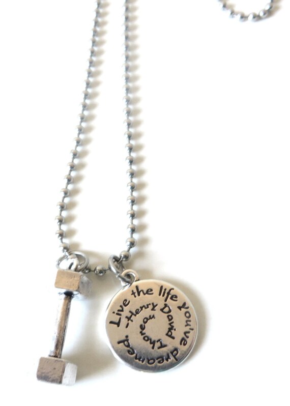 Live the Life You've Dreamed - Henry David Thoreau Sterling Silver Round Charm Live the Life You've Dreamed - Henry David Thoreau Sterling Silver Round Charm