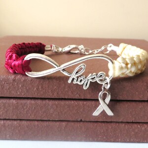 Head and Neck Cancer HOPE Awareness Bracelet Oral Salivary Gland Pharynx Larynx Neck Nasal Cancer Optional Hand Stamped Letter Charm image 3