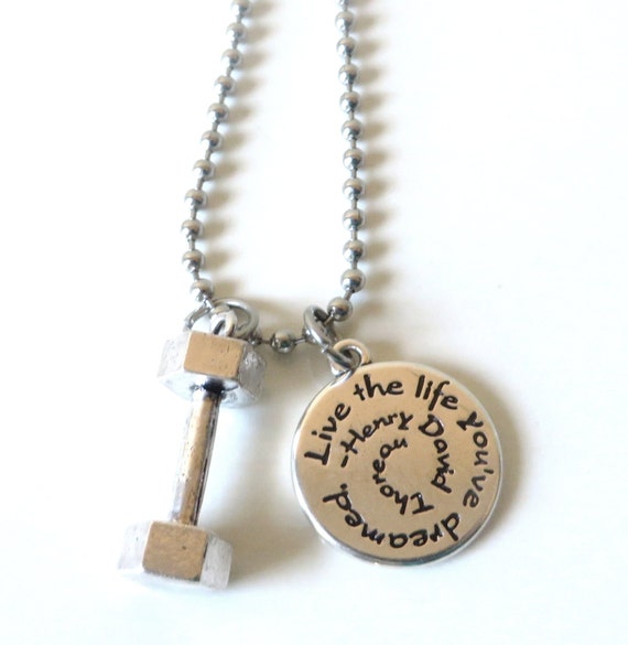 Live the Life You've Dreamed - Henry David Thoreau Sterling Silver Round Charm Live the Life You've Dreamed - Henry David Thoreau Sterling Silver Round Charm