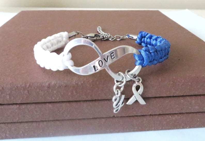 ALS Lou Gehrigs Disease Hand Stamped Awareness LOVE Charm Bracelet