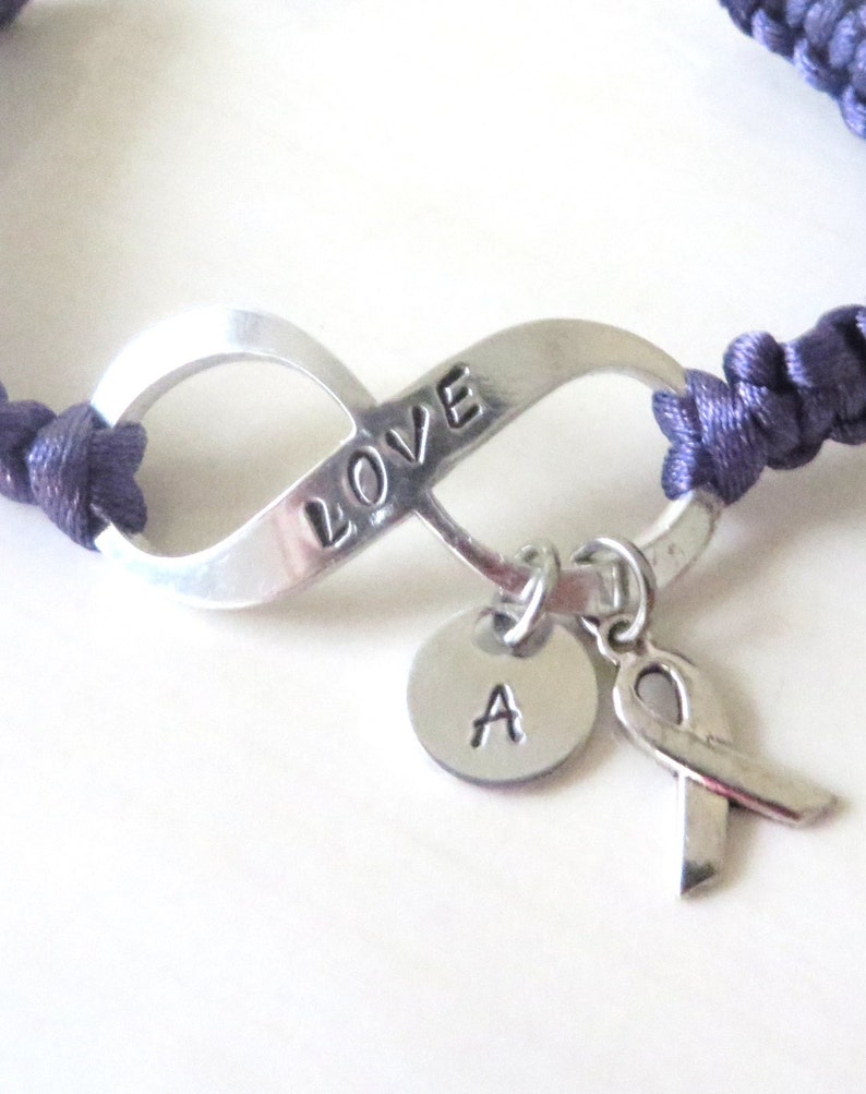 ALS Lou Gehrigs Disease Hand Stamped Awareness LOVE Charm Bracelet