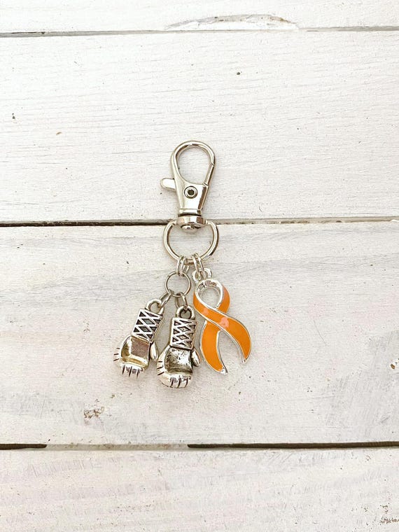Orange Awareness Zipper Pull Key Chain YOU Select Charms Multiple Sclerosis Kidney Cancer Leukemia ADHD Rsd Cprs Malnutrition Self Injury