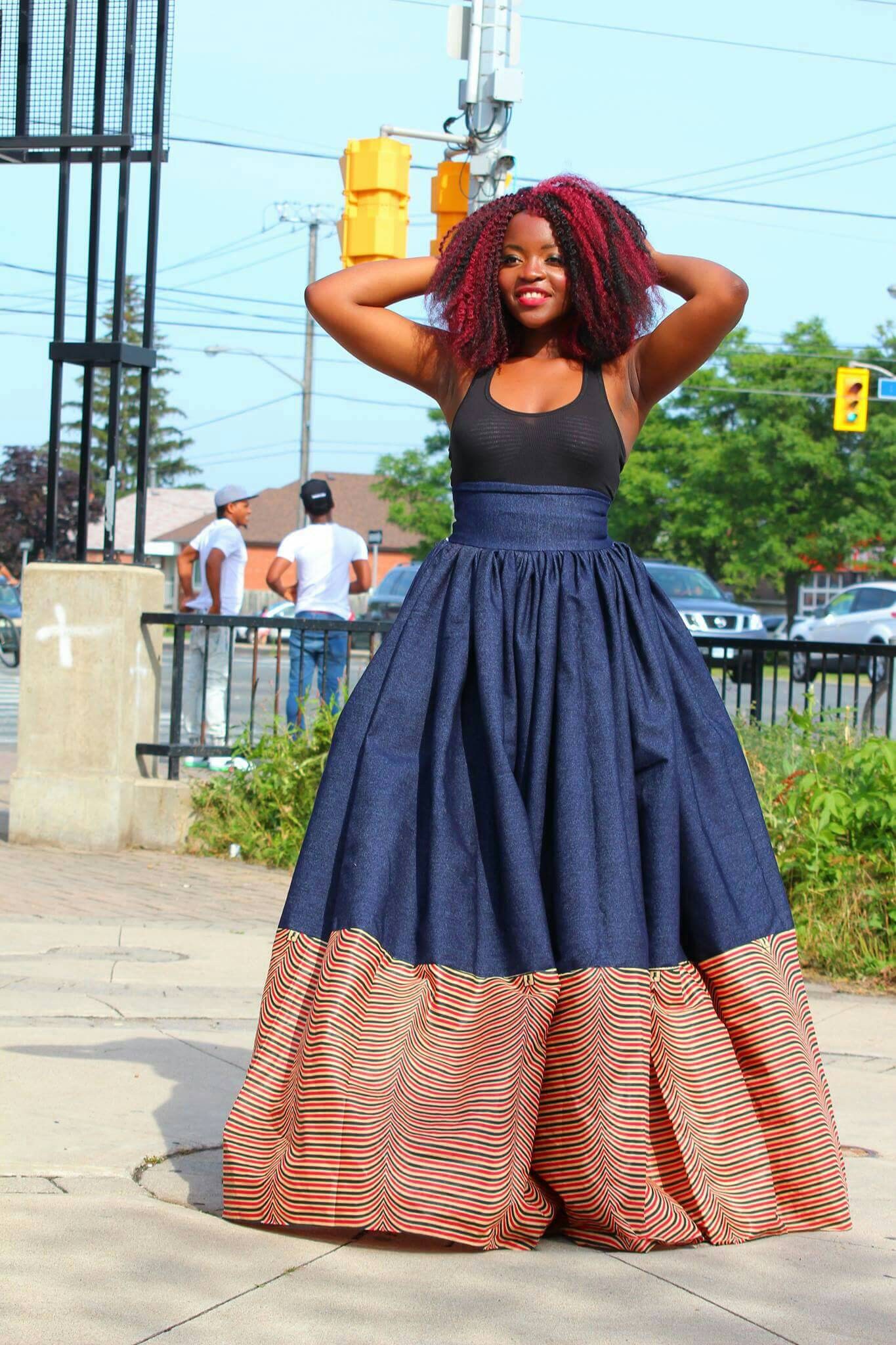 Ankara Denim Dress Etsy New Zealand