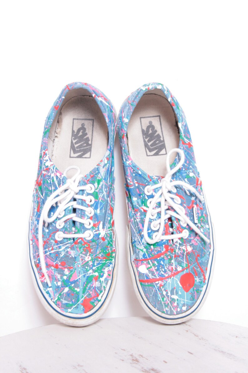 Custom Made Splatter Painted Vintage Vans Boat Shoe Sneakers Etsy