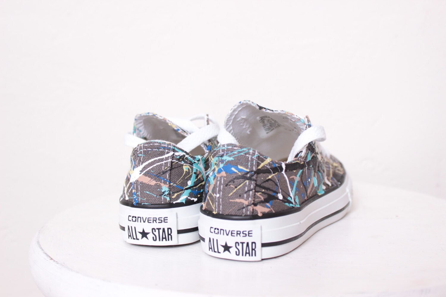 Kids Grey Low Top Splatter Painted Converse Sneakers Kids Size - Etsy
