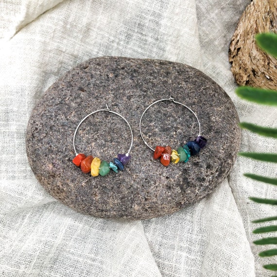 Chakra hoop earrings sale