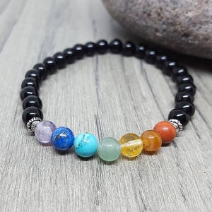 7 Chakra Gemstone Bracelet: Healing Crystal Beaded Jewelry